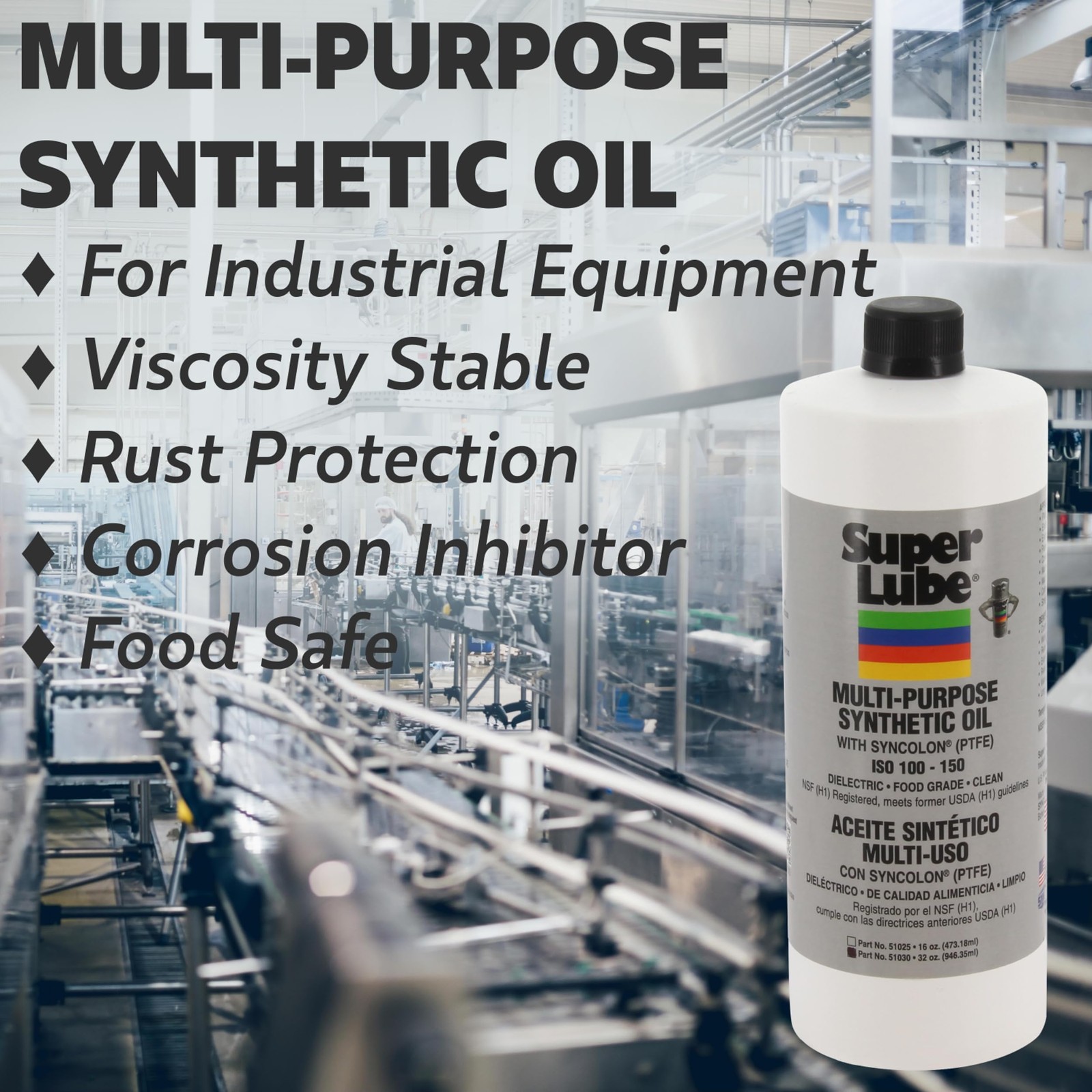 Super Lube 51004 Synthetic Oil with PTFE, High Viscosity
