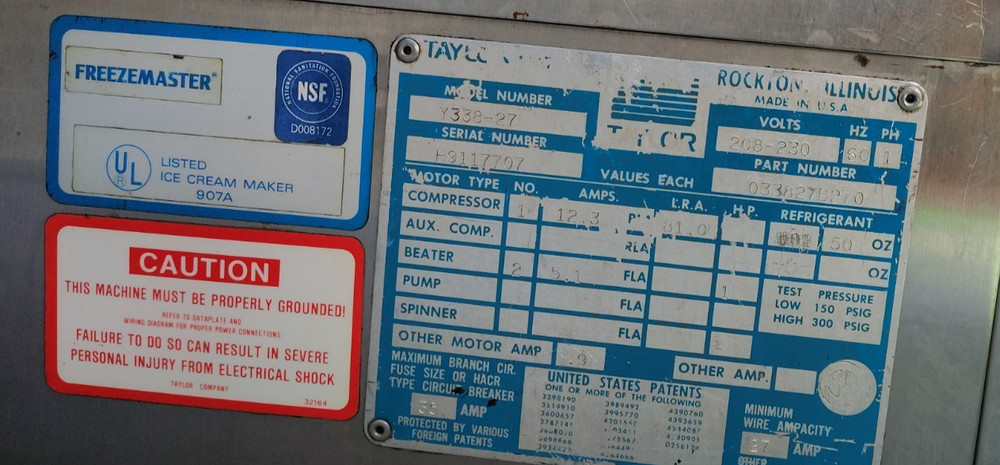 Taylor 338 COUNTERTOP Ice Cream Machine