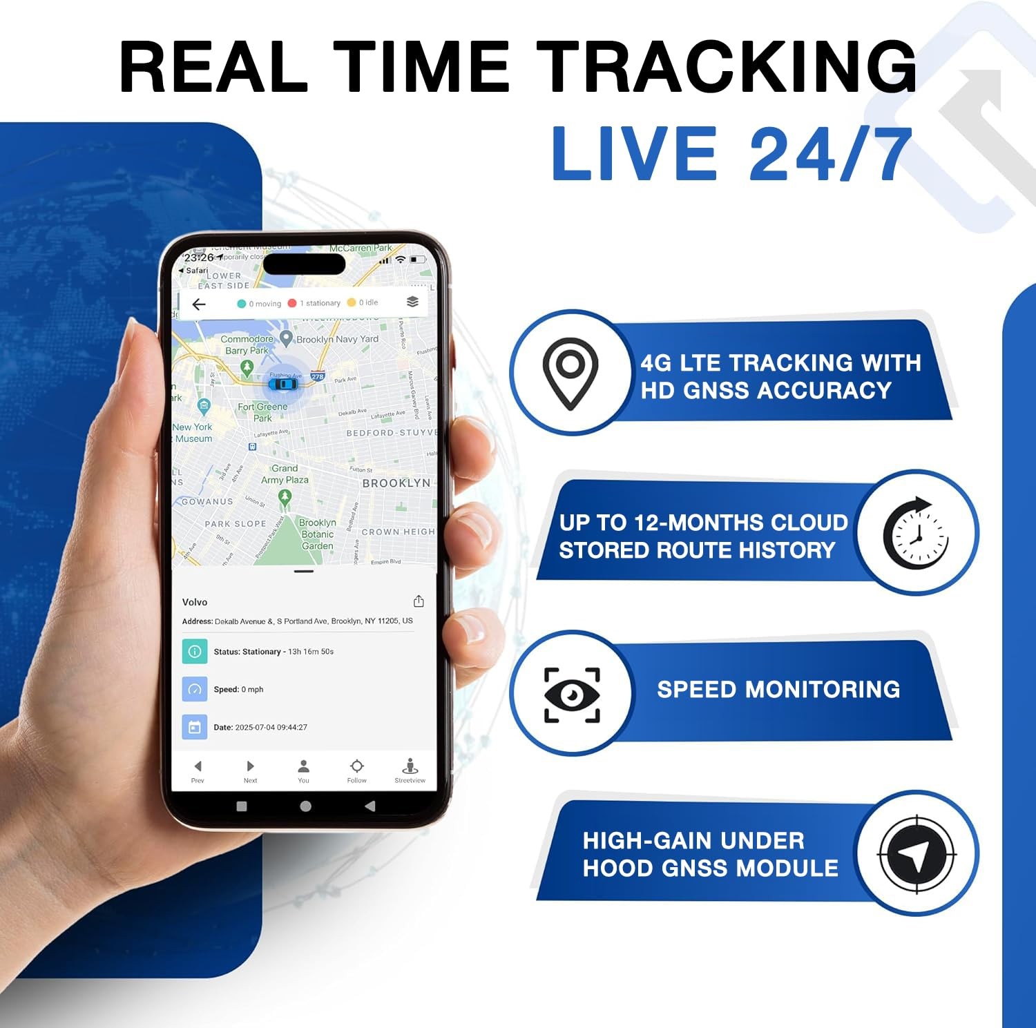 REWIRE SECURITY DB2-4G GPS Tracker for Vehicles – Real-Time Vehicle Black