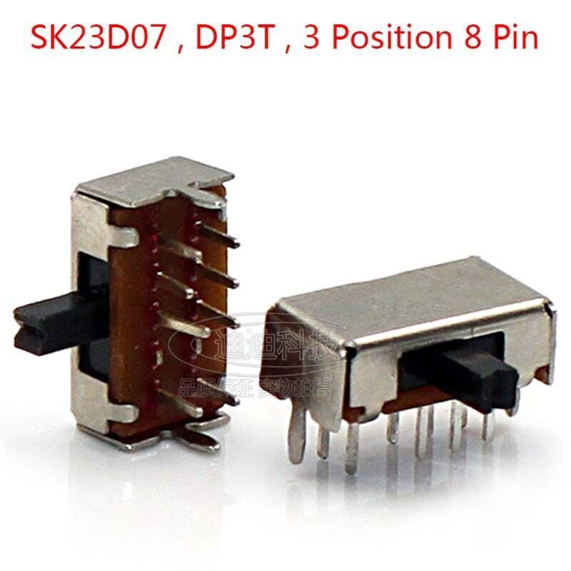 Slide Switch DP3T 2P3T ON-ON-ON 3 Position 8 Pin PCB Panel Microswitch Switch