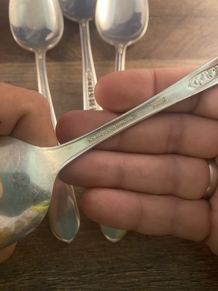 4 Teaspoon Set Wm Rogers Mfg Co Priscilla / Lady Ann Pattern Silverplated