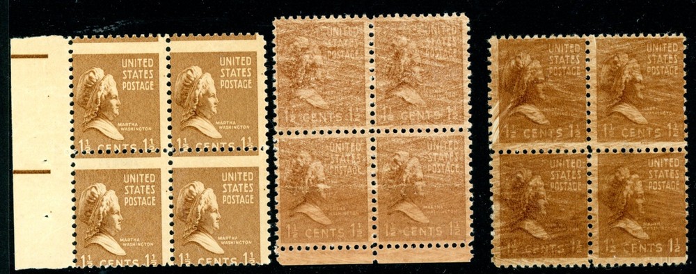EFO 805 THREE BLOCKS/4 EACH WITH A DIFFERENT PRINTING ISSUE! A GREAT GROUP