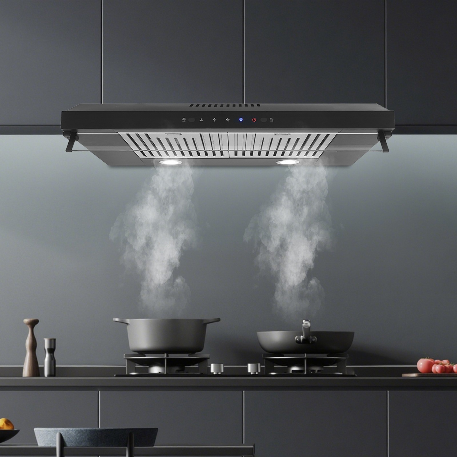 30" Under Cabinet Range Hood 900 CFM, Dual Motor Stainless Steel Kitchen Vent