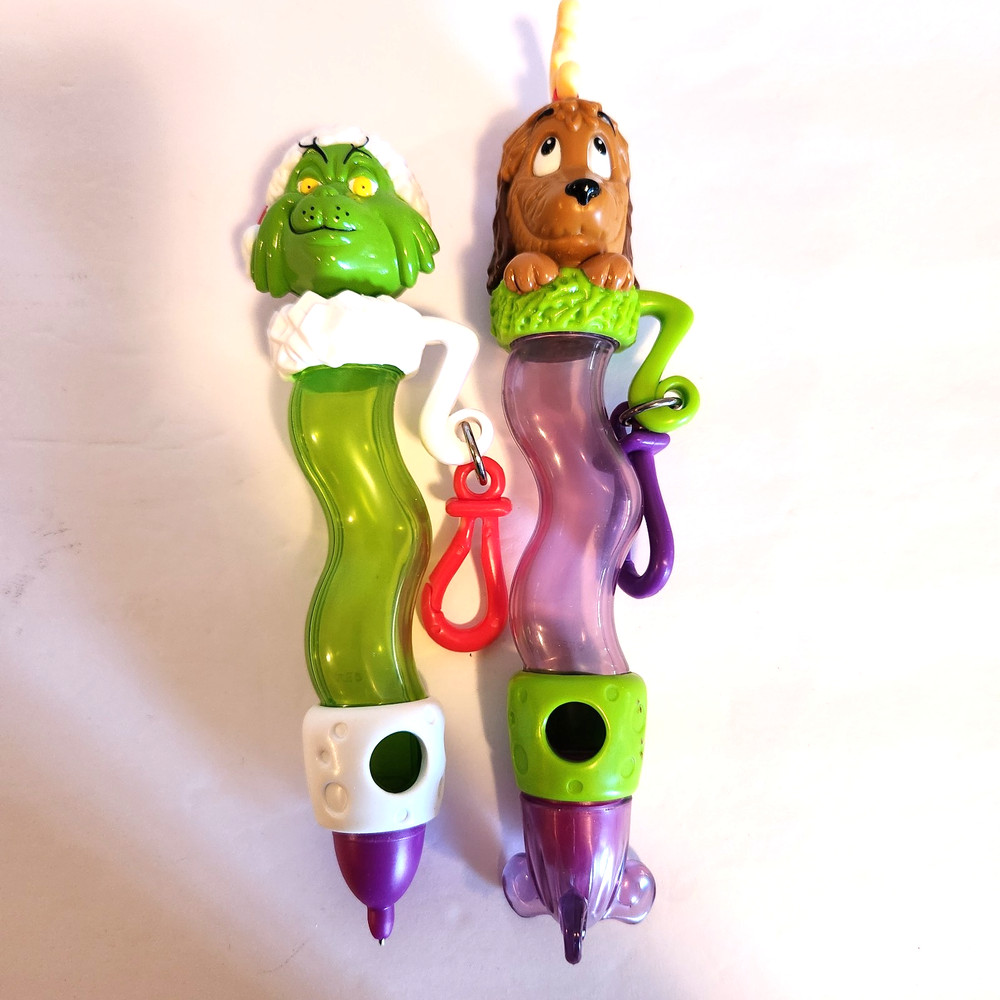 2 Vintage Grinch & Max Empty Candy Dispensers