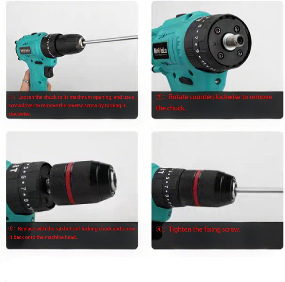 Multi - Function 1.5-13Mm Self-Tighten Keyless Drill Chuck with 1/2-20UNF Mount,