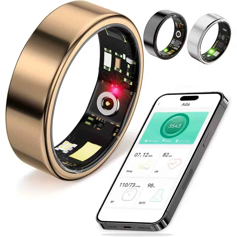 Waterproof Smart Ring Health Tracker – Heart Rate, Sleep & Activity iOS/Android