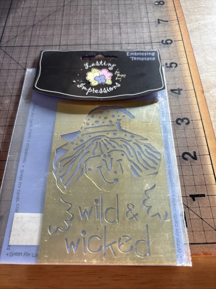 Lasting Impressions Solid Brass Embossing Plate Wild And Wicked. L9152