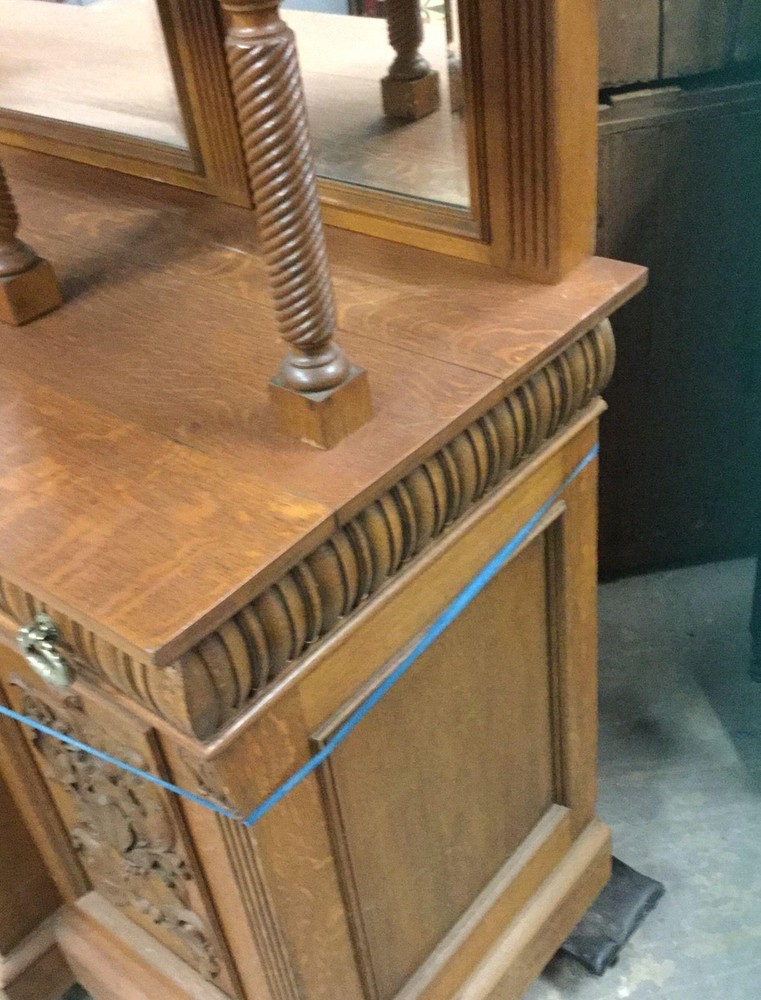CARVED OAK SIDEBOARD, R.J. HORNER