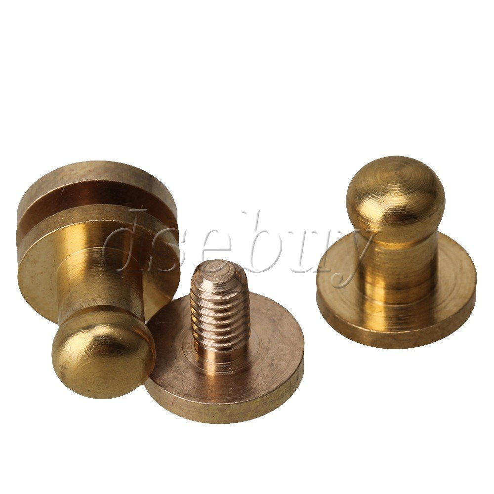 10pcs 8 x 5 x 8mm Solid Brass Screw In Button Studs Chicago Screws Nail Rivets