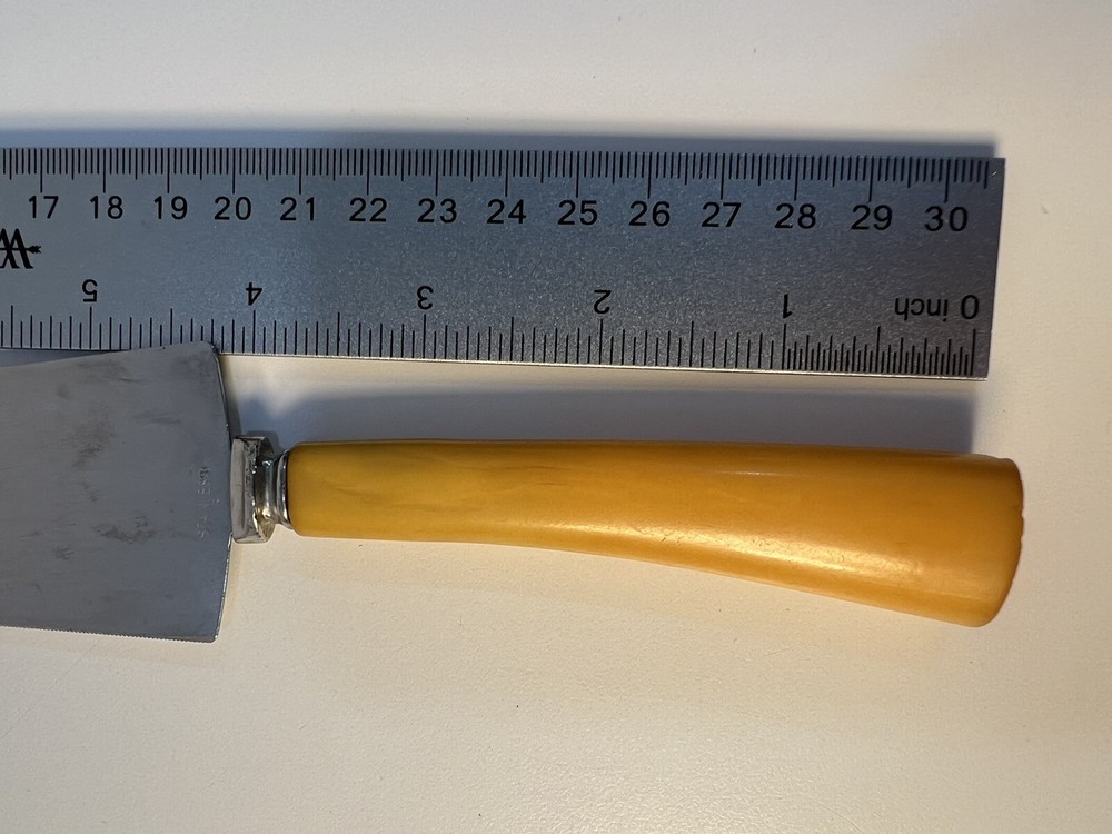 Bakelite Butterscotch Stainless Cake/Pie Knife Server Serrated Edge 10" Kitchen