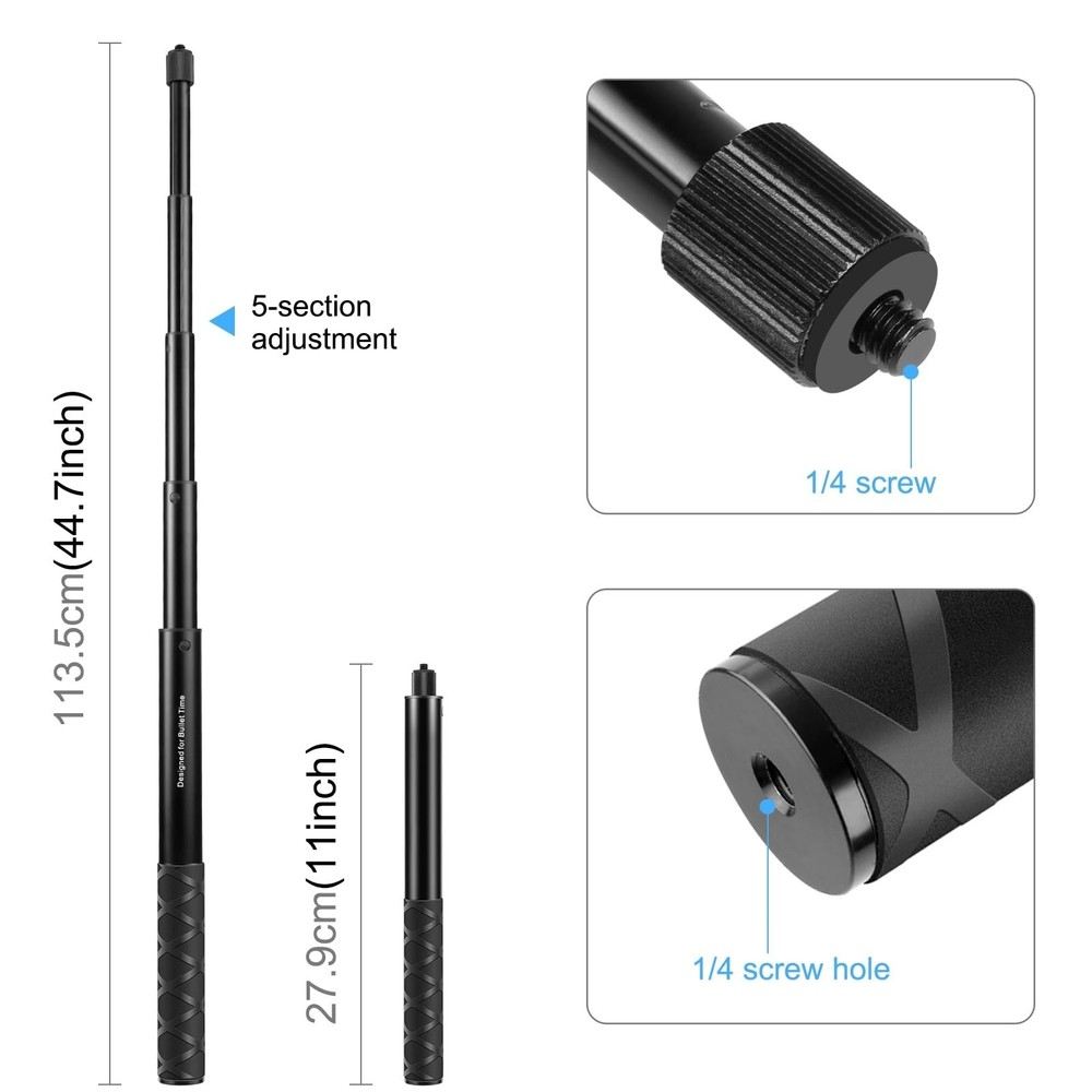 Motorcycle Bicycle Selfie Stick, Camera Handlebar Mount for Third Person View...