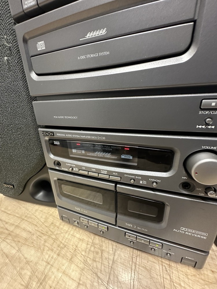 Denon D-C30 Micro Component HiFi 6 Disc Double Cassette Player (read)