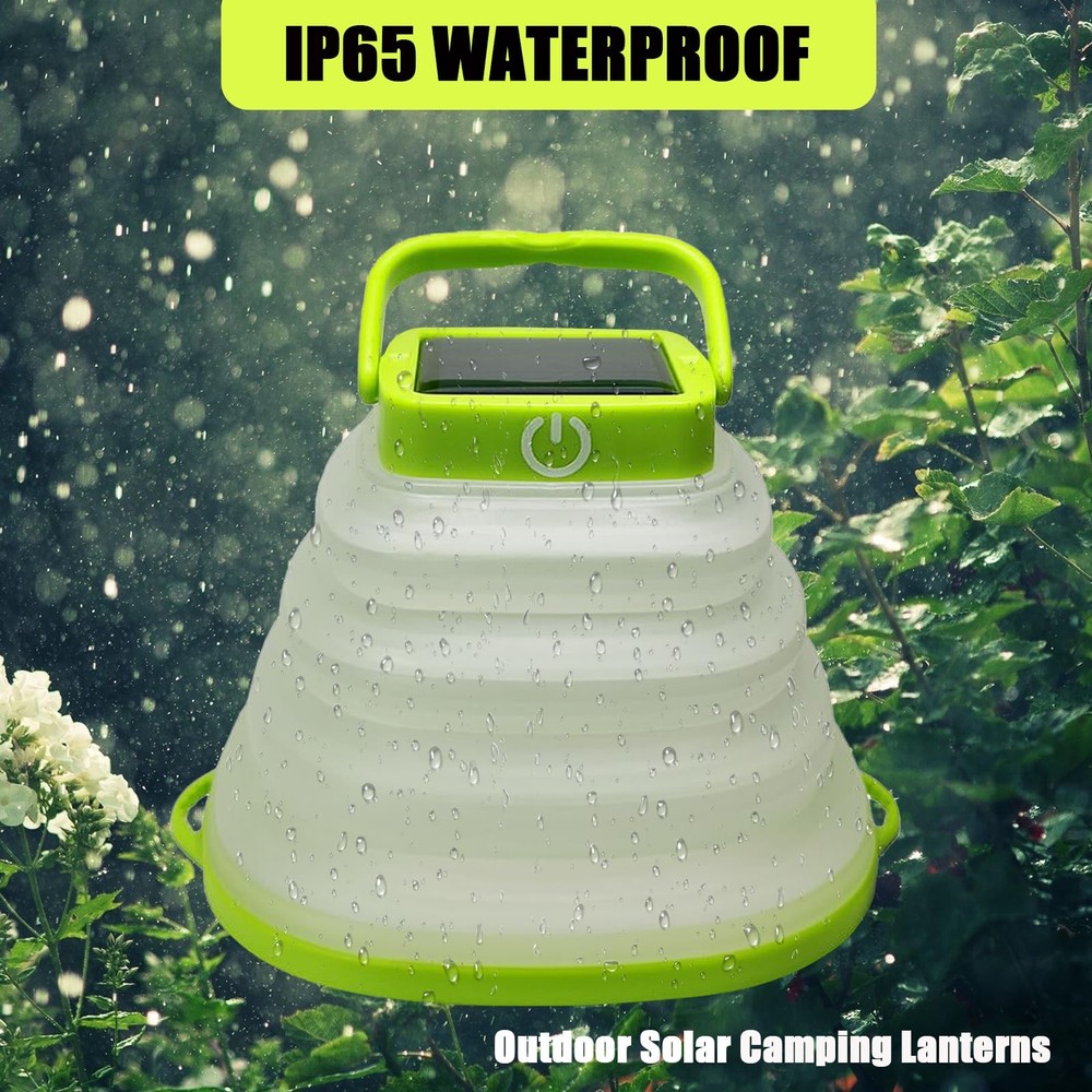 Solar Camping Lanterns-Collapsible Camping Essentials,IP65 Solar Lights Outdo...