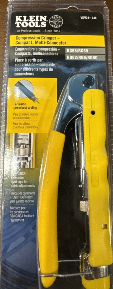 Compression Crimper Compact Klein Tools, VDV211-048 Multi-Connector NEW
