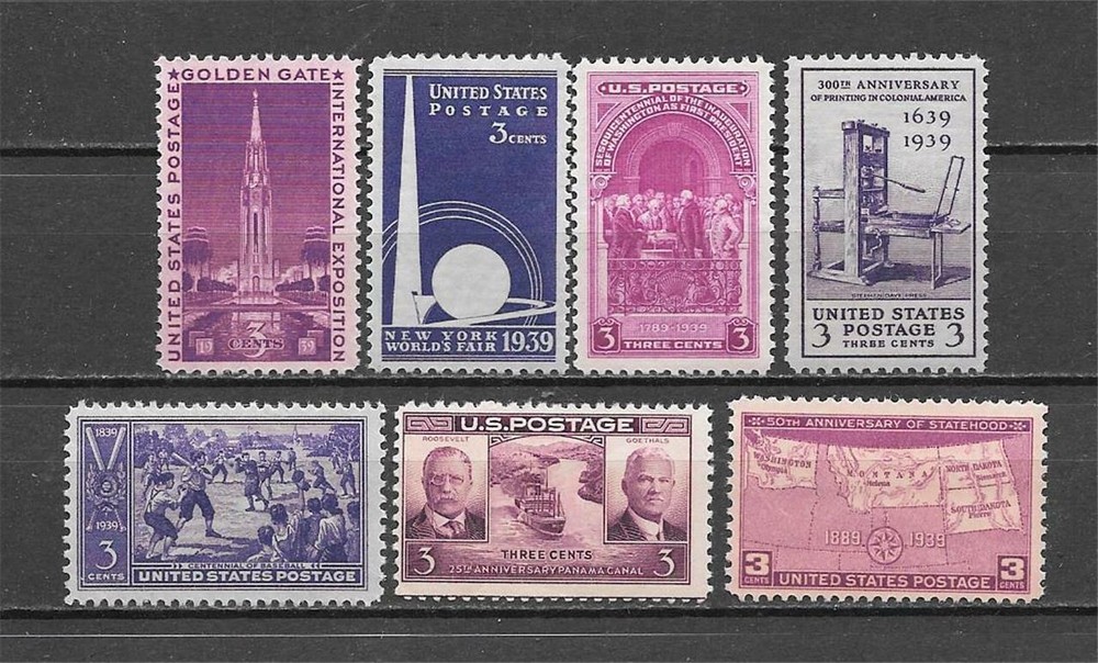 T&G STAMPS - 1939 COMPLETE YEAR SET ALL MNH 7 STAMPS
