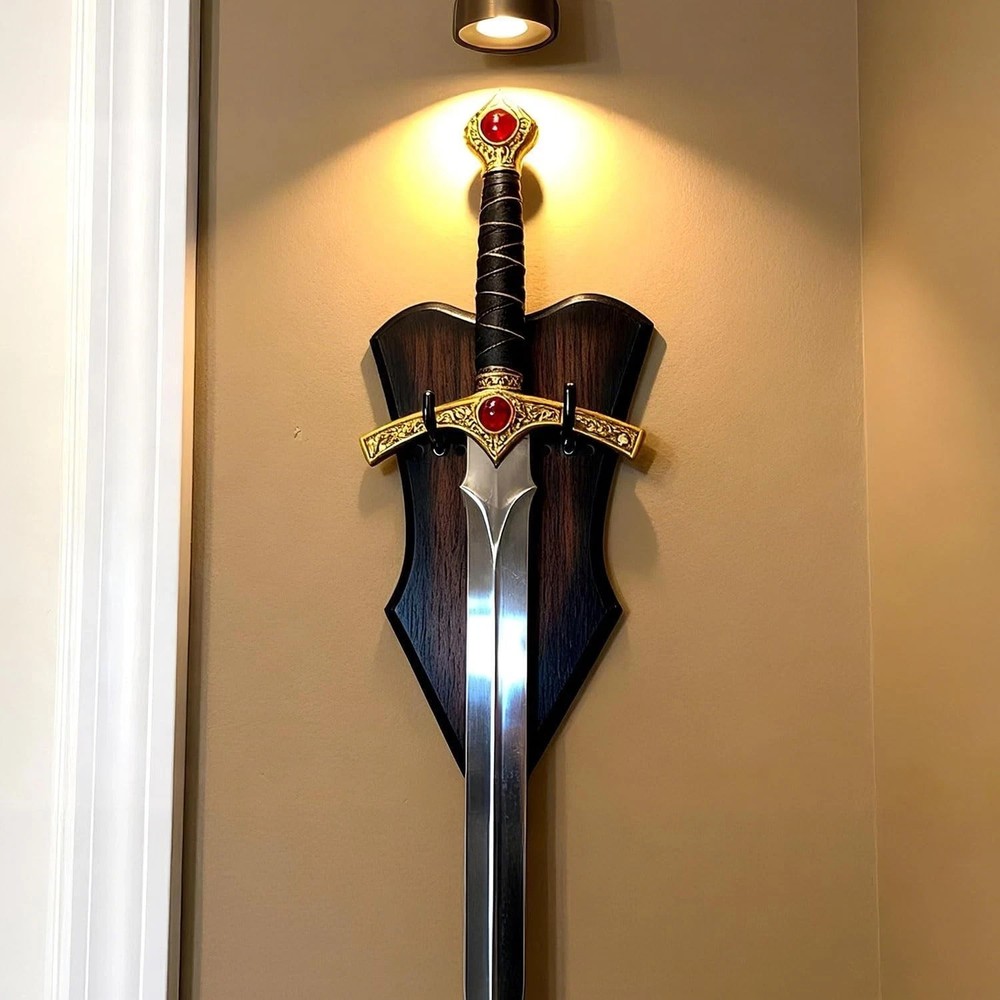 Sword Plaque Wall Mount Vertical Display Holder Adjustable Stand for Bow mediewa