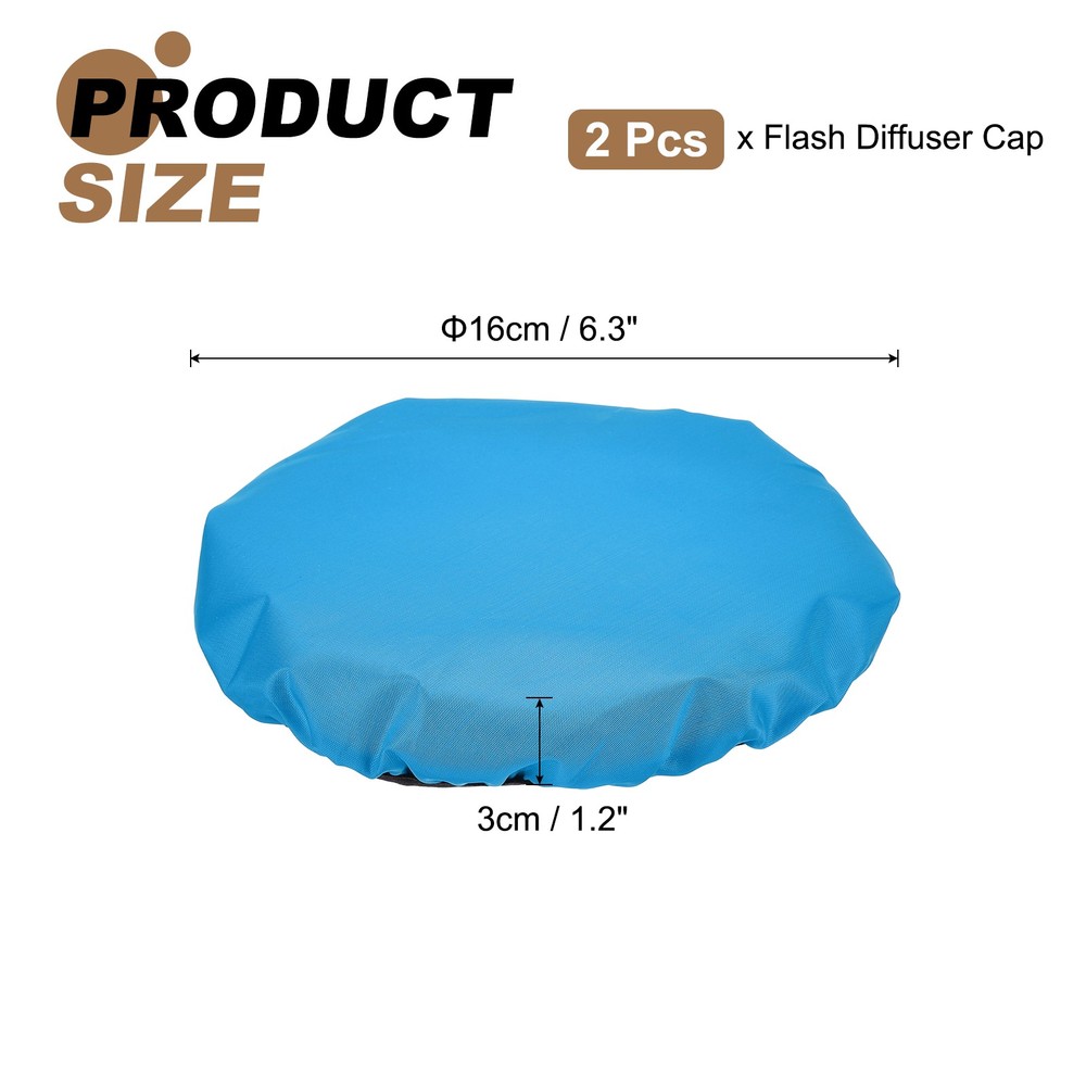 2pcs 6.3" x 6.3" Soft Mini Flash Bounce Diffuser Cap, for Flashlight, Blue