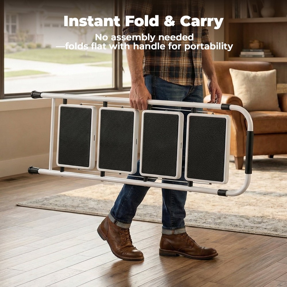 Step Ladder,Ultra-Thin Folding Step Stools 330 lbs Capacity, 2-Inch Thin