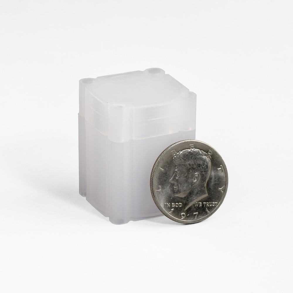 Lighthouse - Square Coin Tubes - Convenient Push Top, 10 pack, Clear