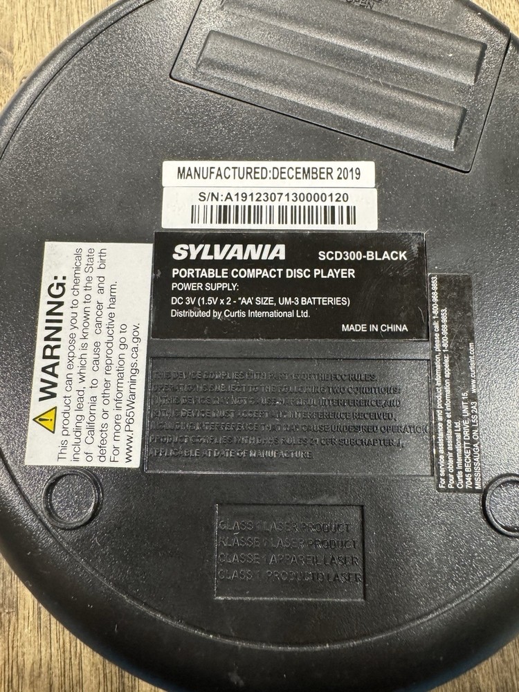 Sylvania Personal CD Player Tested W/ Batteries
