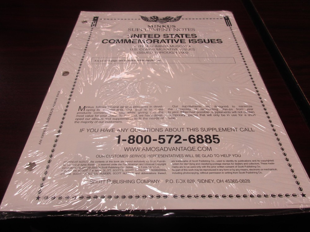 "MINKUS"SUPPLEMENT NOTES UNITED STATES COMMEMORATIVE  MUSC07 W/FREE SHIPPING!!!