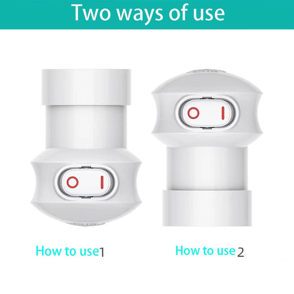 2Pcs 3-Prong Outlet to E26 E27 Plug in Light Bulb Socket with On/Off Switch Base