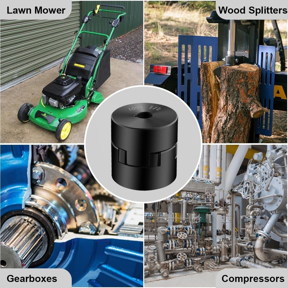 Durable 1/2" to 1" L095 Coupling Set & NBR Rubber Insert for Log Splitters