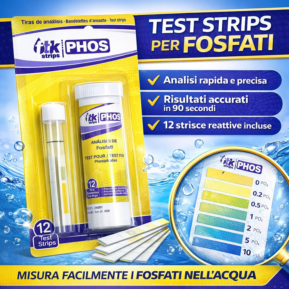 PHOS FTK STRIPS / PHOSPHATE ANALYSIS KIT Pools with 12 Strip Tester Pool