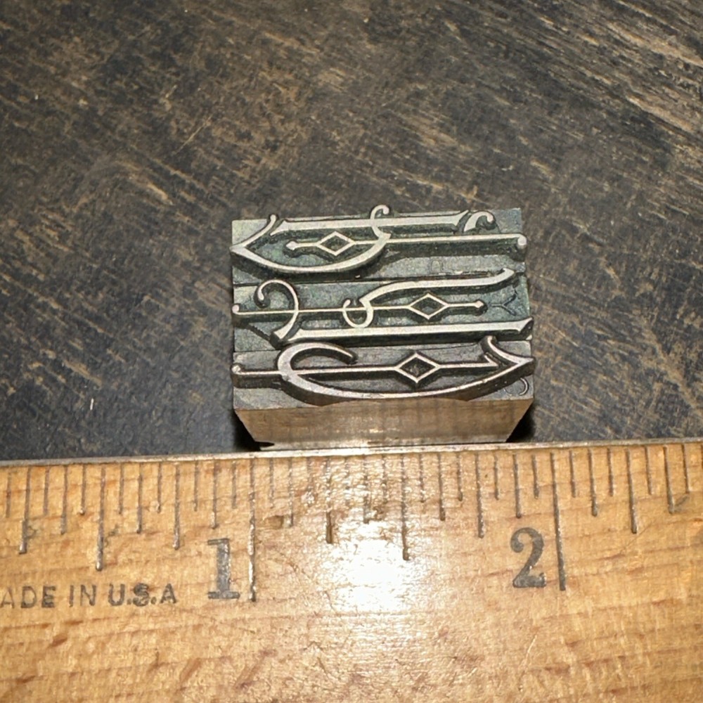 Print Blocks “ 3 Ornamental Borders “ Nice Lines! Lead Blocks #3