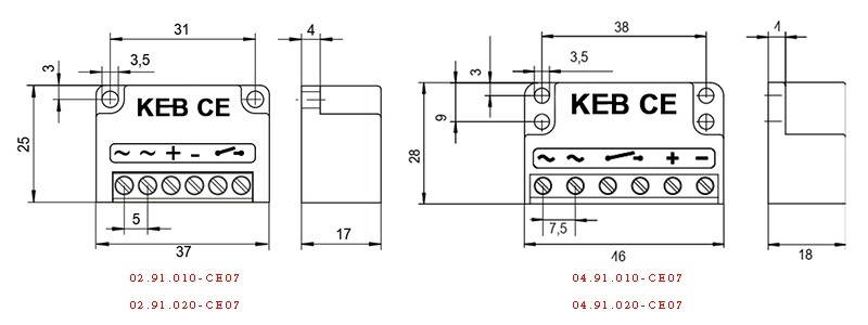 KEB 02.91.020-CE07 full wave rectifier Keb Rectifier Brake rectifier