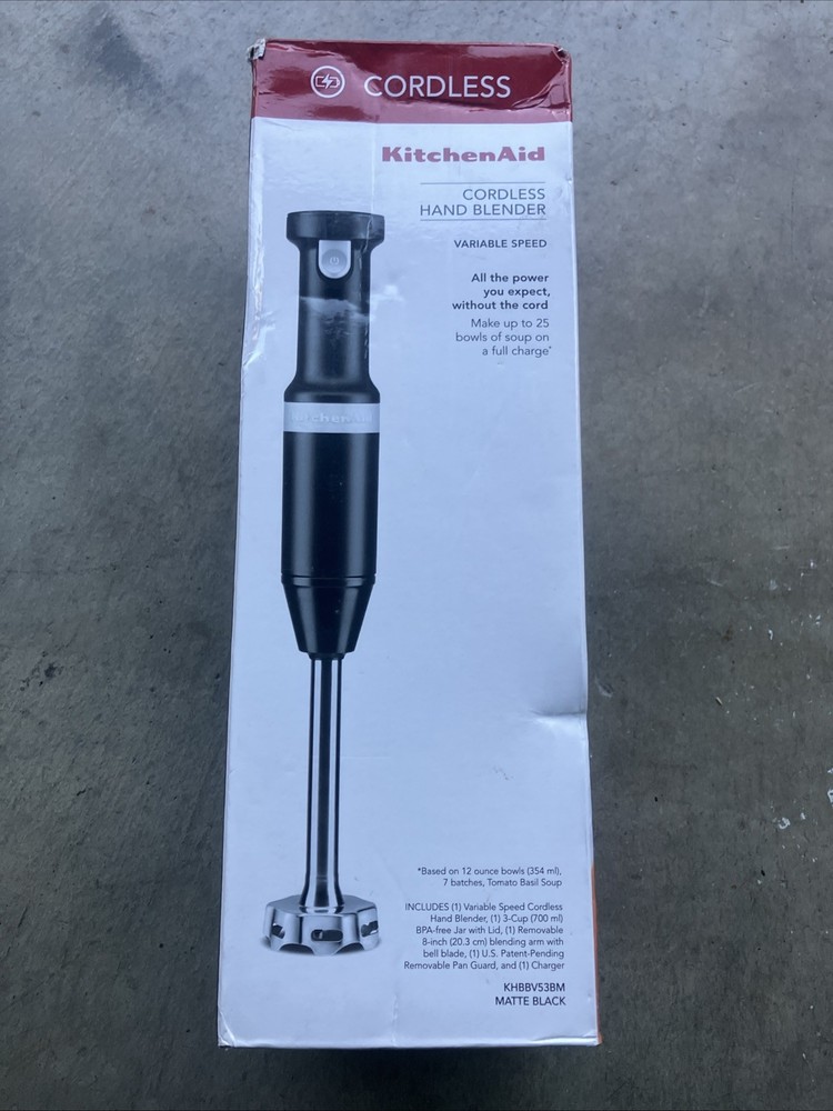 KitchenAid Cordless Variable Speed Hand Blender - Matte Black (KHBBV53BM)