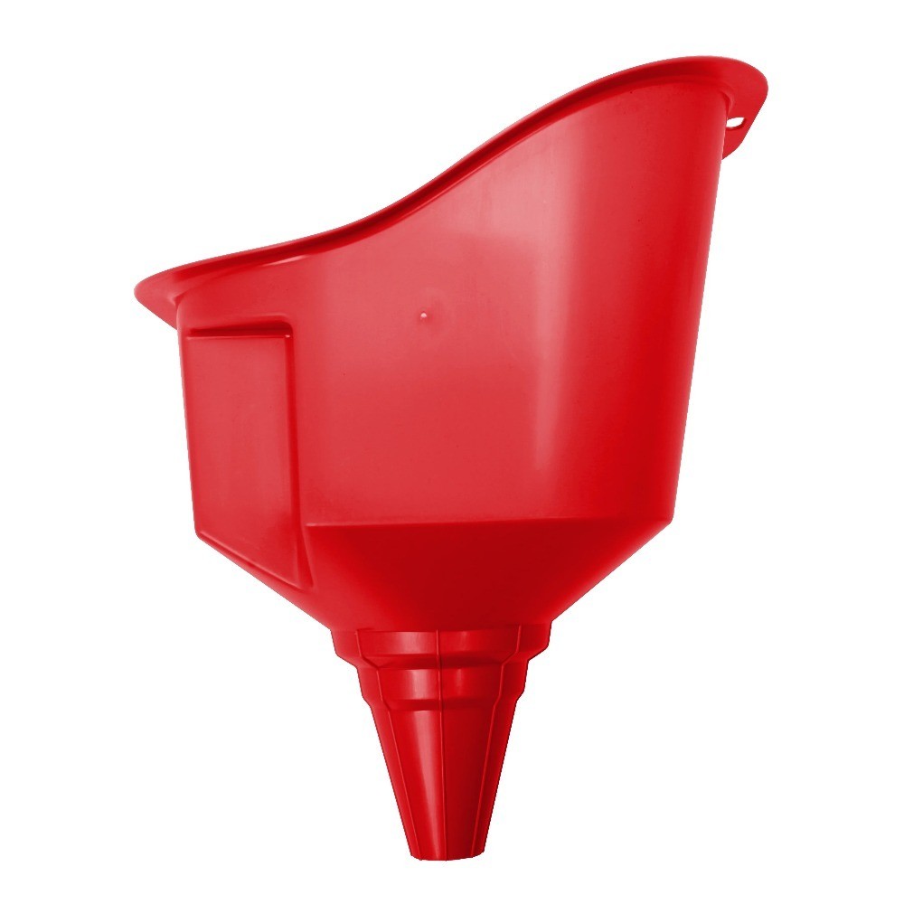 Large Multi-Use Plastic Funnel for Trucks and Vehicles, Red