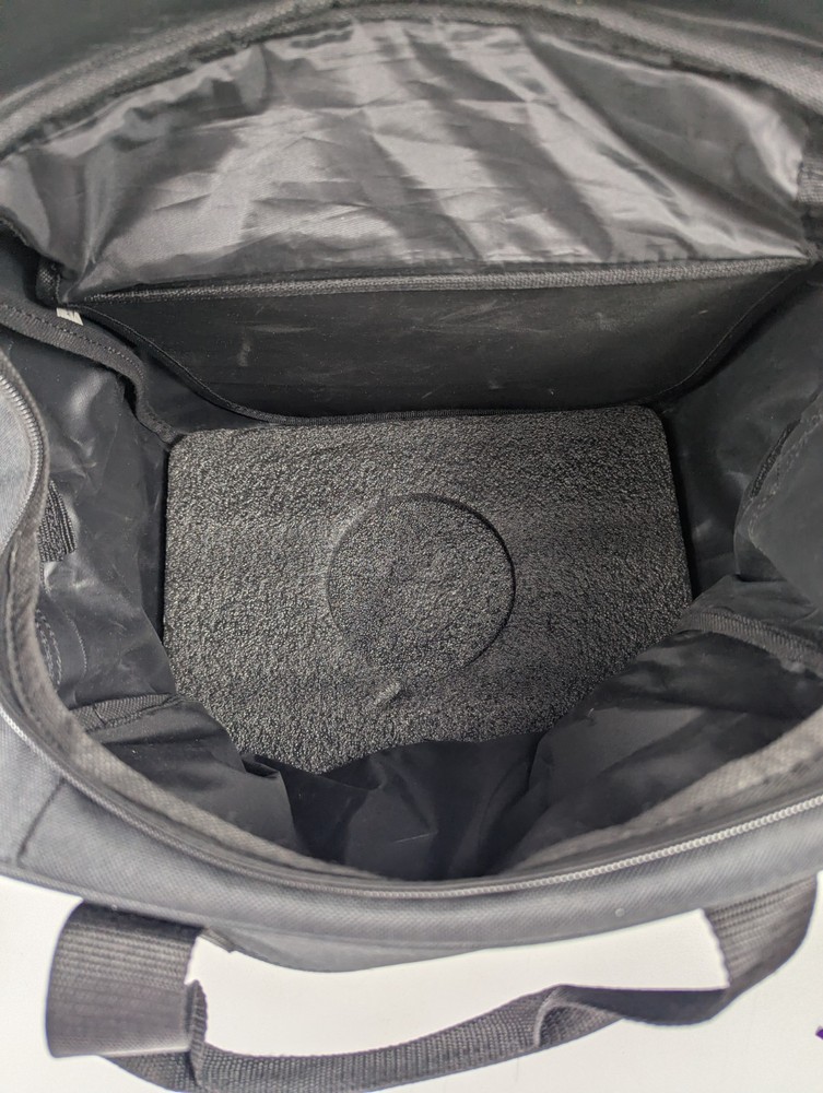 Ebonite Basic Single Bowling Ball Tote Bag with Shoulder Strap Black/Blue Logo