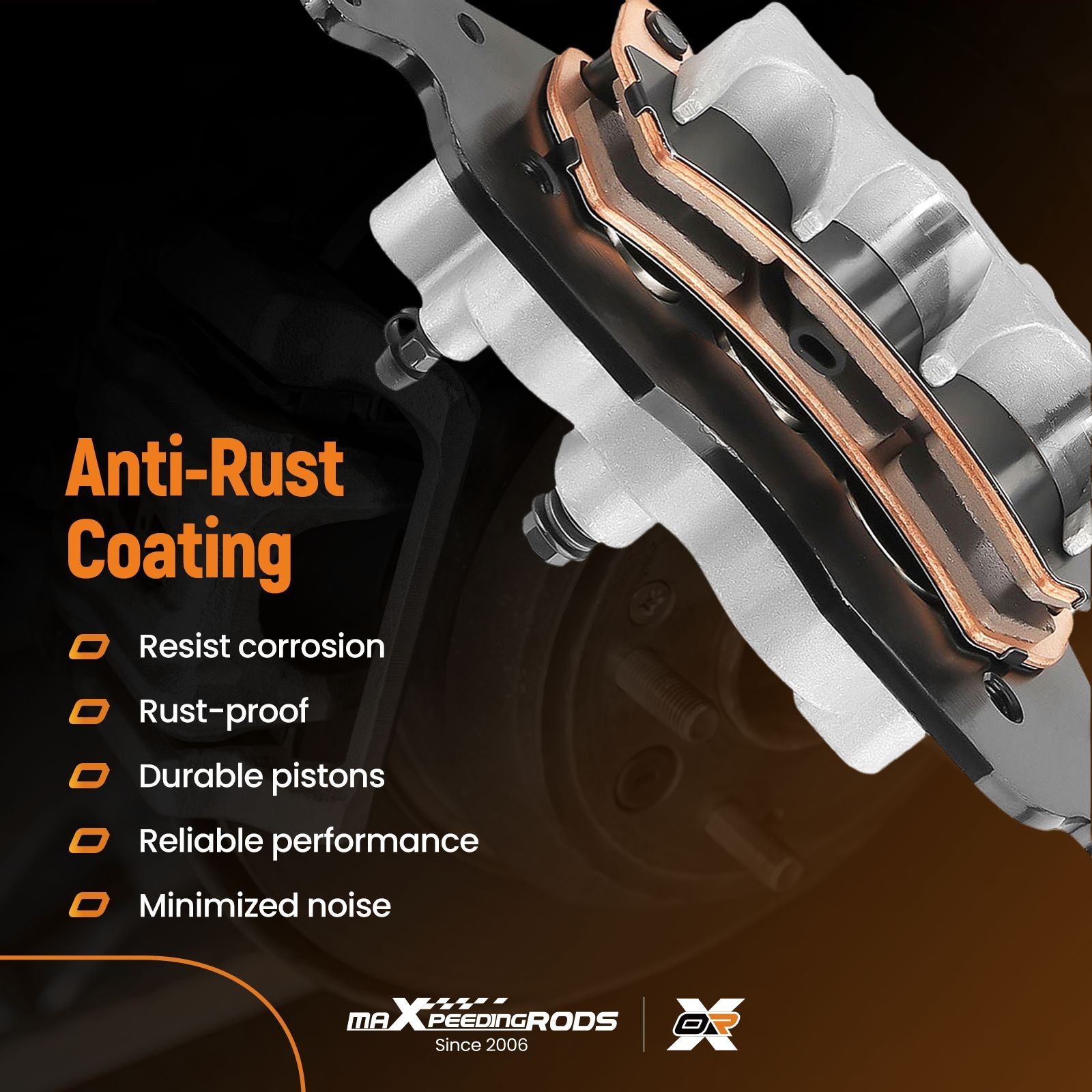 Front Left&Right Brake Calipers & Sintered Pad Set For RZR Turbo 2016-2021