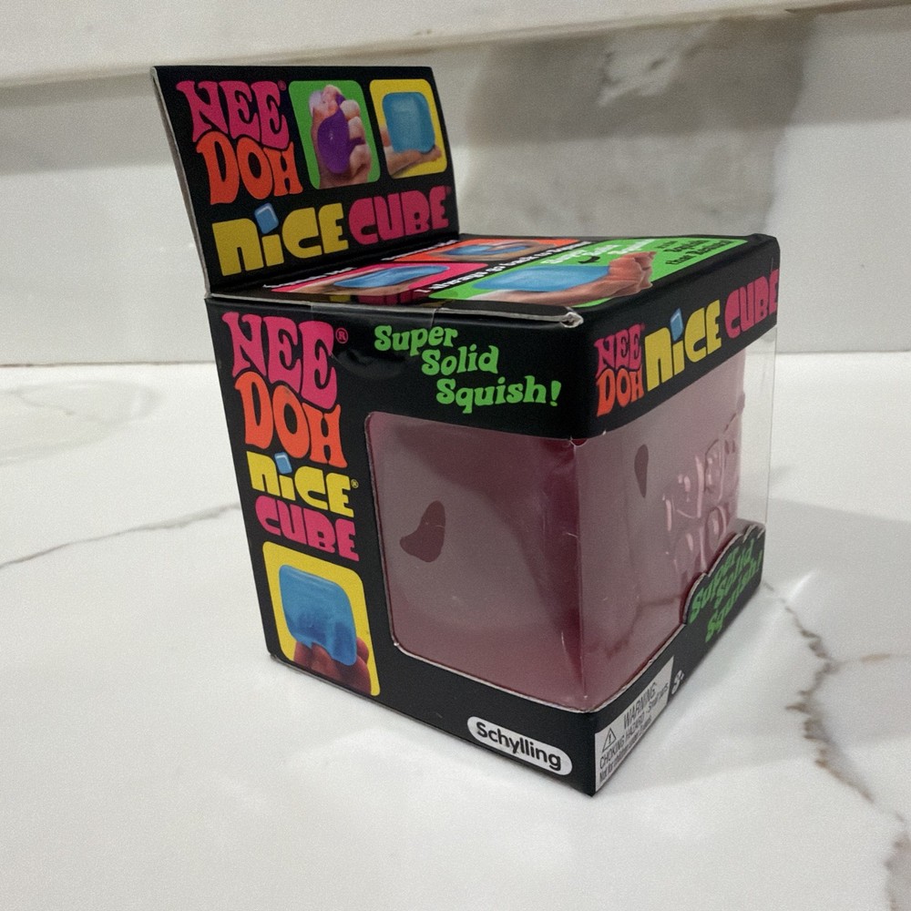 Nee Doh Nice Cube - Super Solid Squish! (Pink) - Brand New/Factory Sealed!