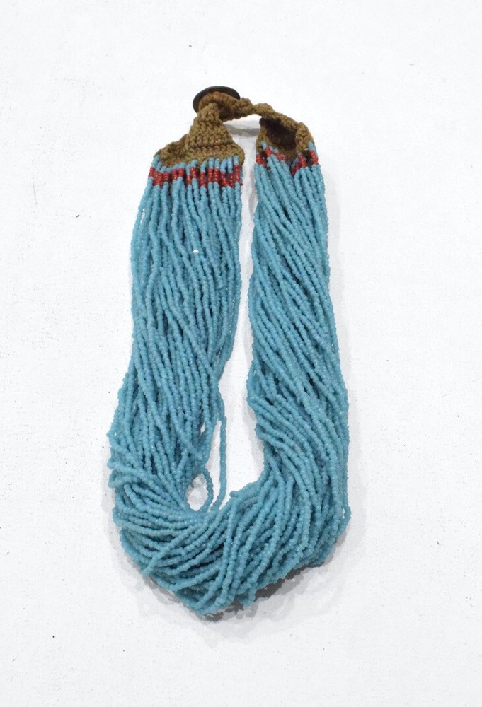Afghanistan Multi Woven Turquoise Strand Bead Necklace