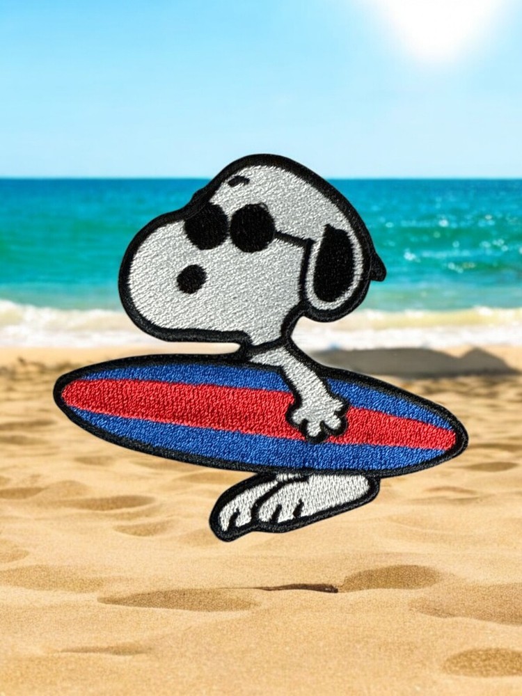 SNOOPY WITH SURFBOARD, Multi Sizes and backing choices