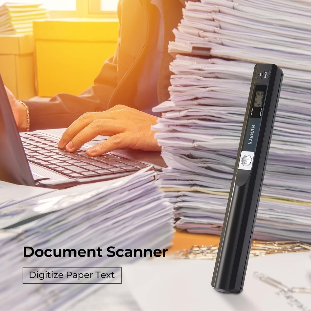 Wireless A4 Document Scanner - 900 DPI Handheld Scanner with Easy USB Transfer