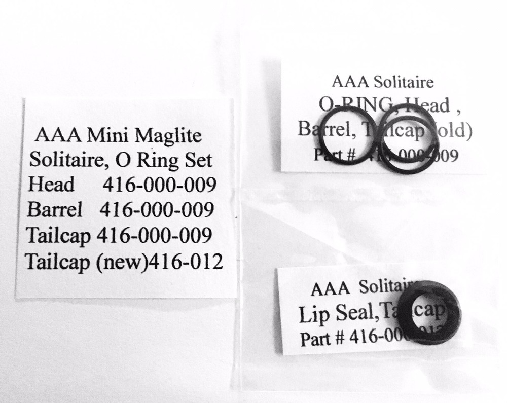 4 Pack- Authentic OEM "AAA” Solitaire Mini Maglite O-Ring Set