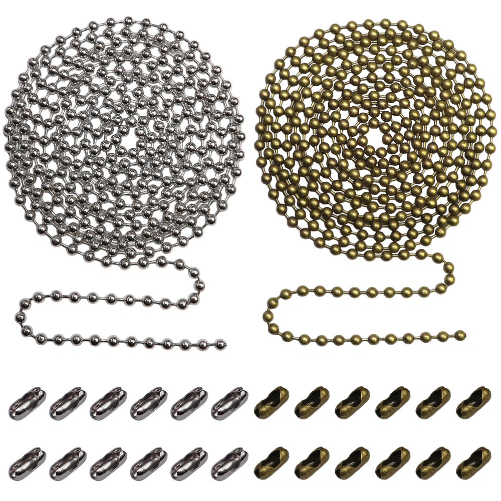 2pack Beaded Pull Chain Extension with Connector 10 Feet Beaded Roller Chain
