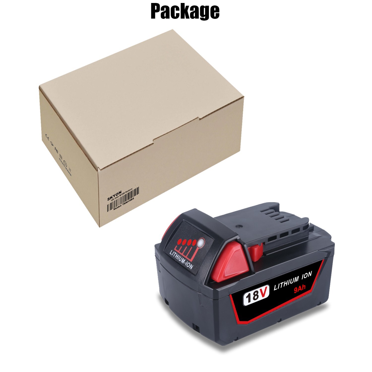 For Milwaukee M18 Lithium 9.0 AH 18V Extended Capacity Battery 48-11-1890