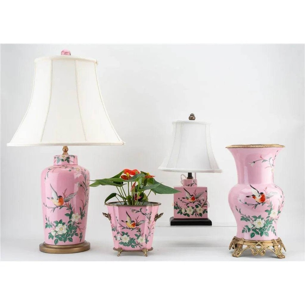 Khom Pink Floral Pattern Vase - Delamere Design