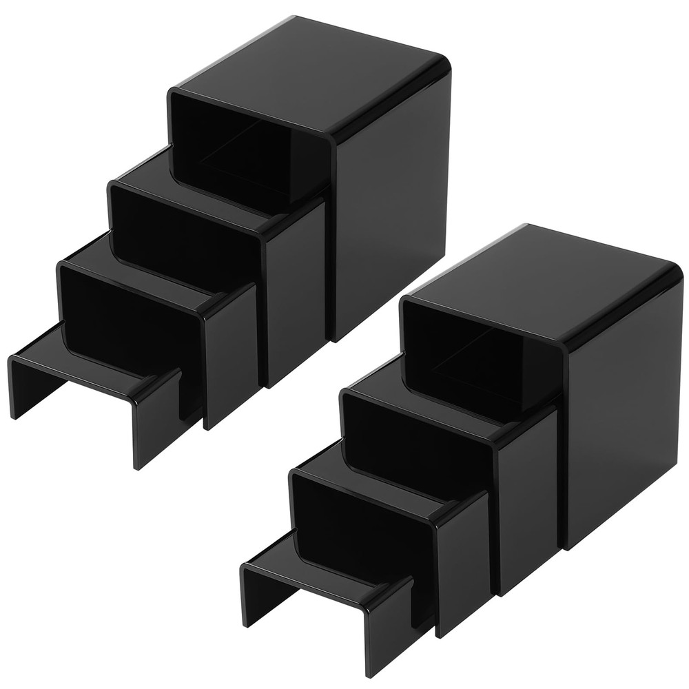 Chuangdi 20 Pcs Acrylic Display Risers, Black Product Medium Set,