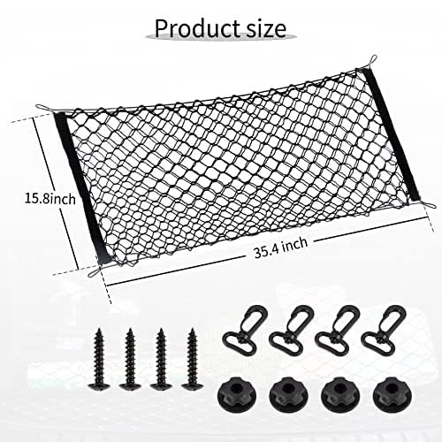 35.4x15.8 Inch Stretchable Car Cargo Net Adjustable Elastic Storage Trunk Hook