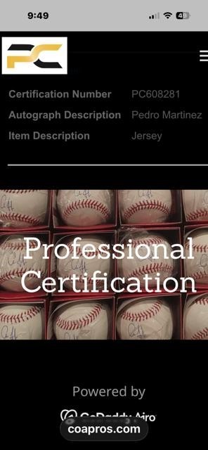 Pedro Martinez Signed Jersey