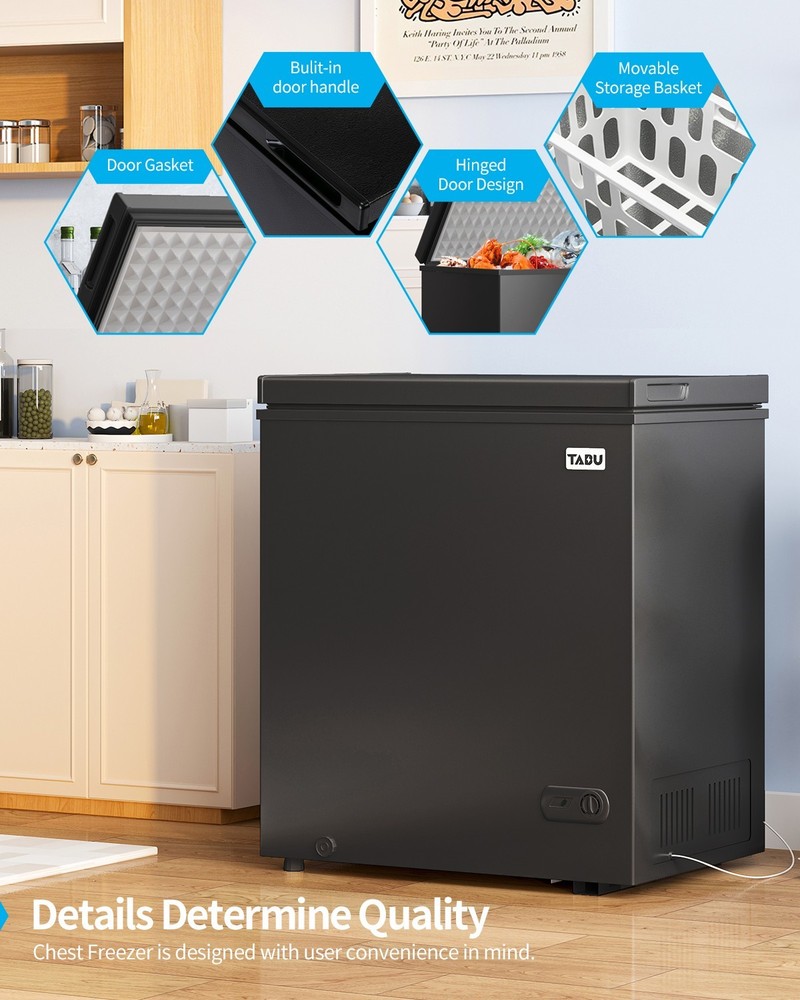 DISHUP 10.0 Cu ft Chest Freezer,Deep Freezer,Adjustable Temperature