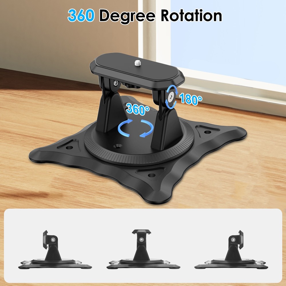Adjustable Projector Mount 1/4" Screw 360° Rotation Desktop Foldable Holder