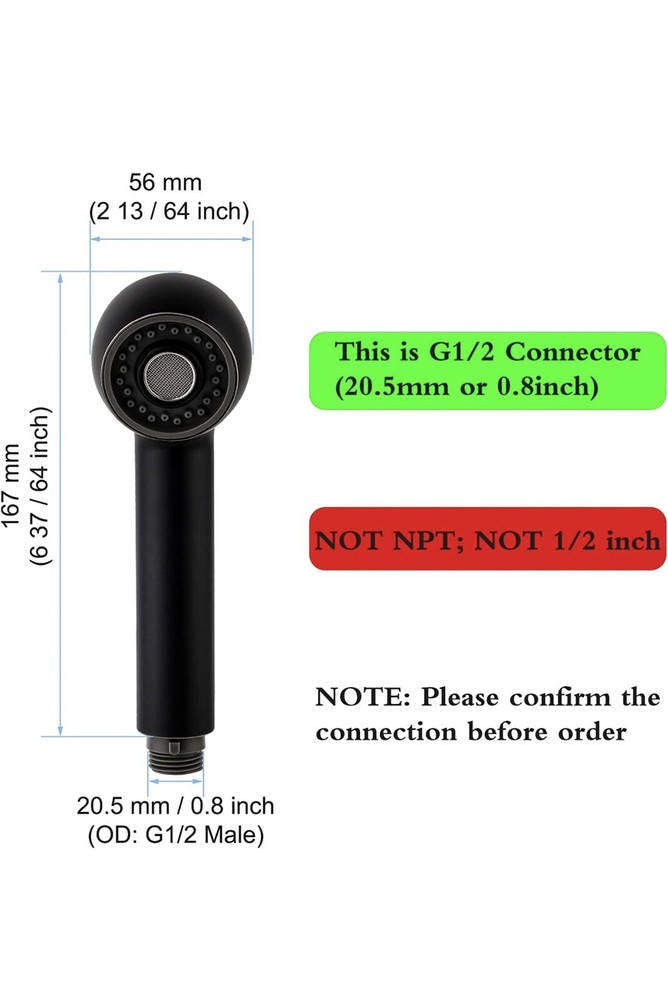 RV Kitchen Sink Faucet Spray Head Pull Down Out Nozzle Sprayer Replacement Black