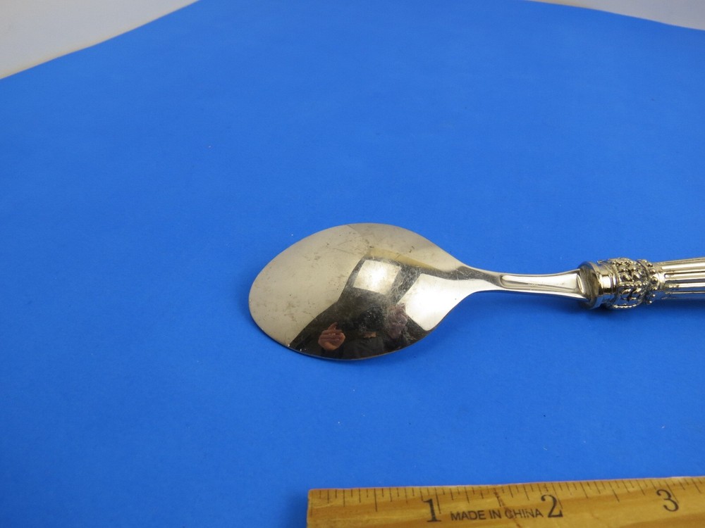 Godinger PLUME Silverplated Ribbed Tip Oval Soup Spoon