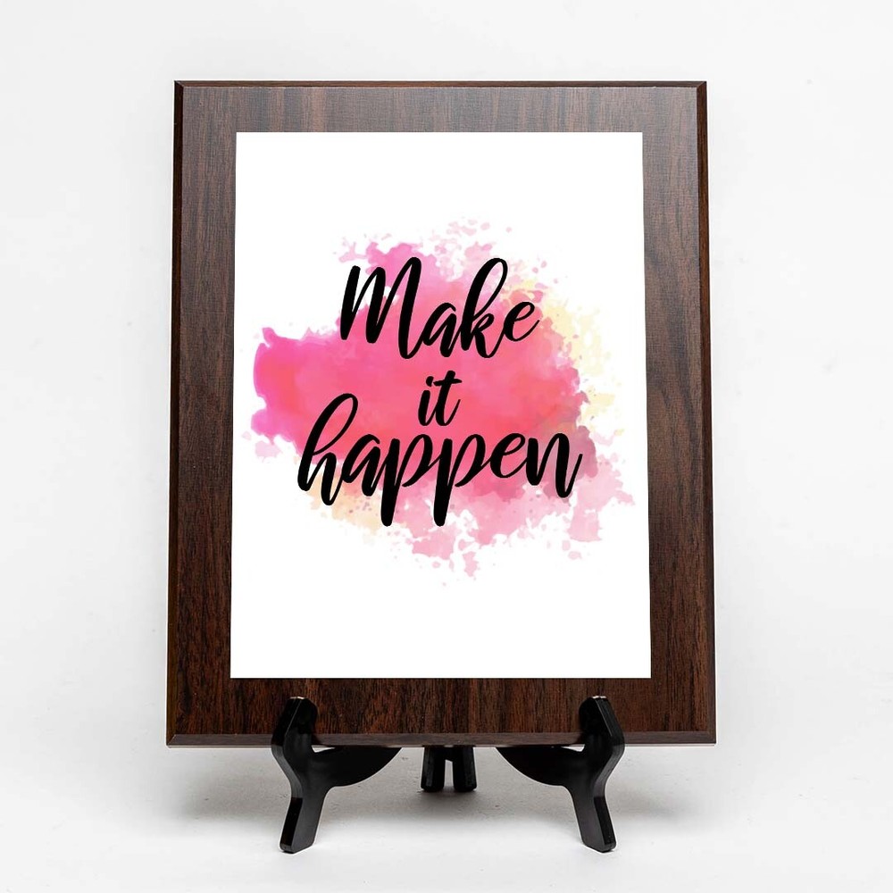 Make It Happen Decorative Wall Plaque (Full Color) | Positive Affirmation